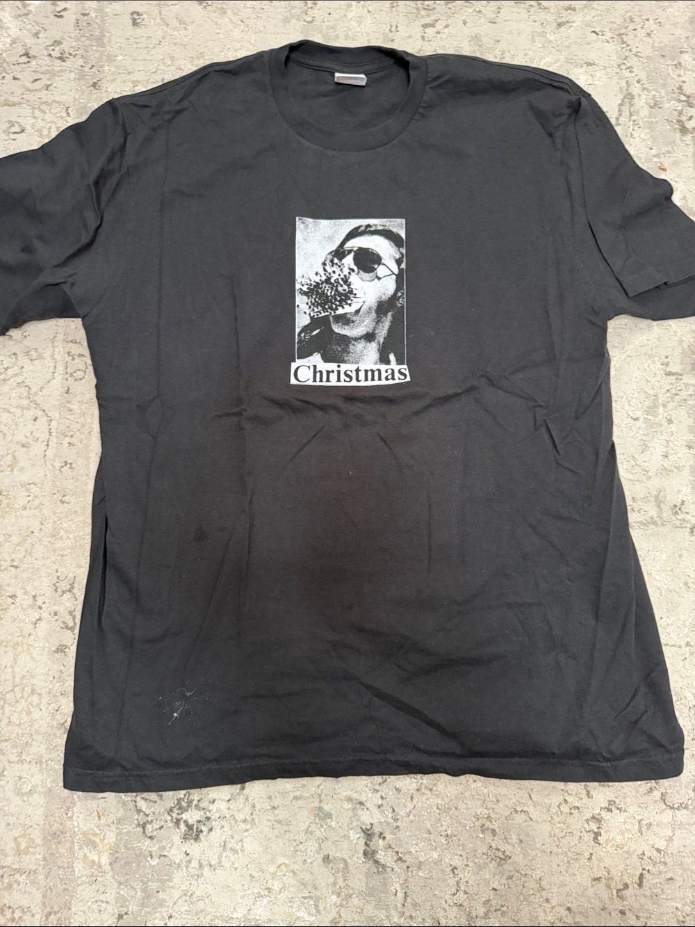 Supreme Christmas Black Crewneck T-Shirt 2022